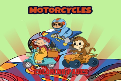 Spel Motorfiets kleurbladsye  aanlyn