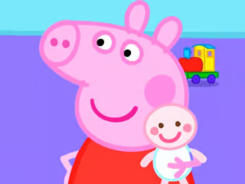 Spel Jigsaw Puzzle: Peppa Pig New Baby  aanlyn