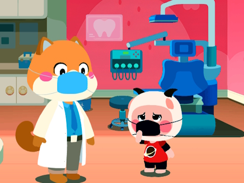 Spel Baba panda tandarts sorg  aanlyn