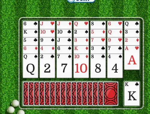 Spel Gholf solitaire  aanlyn