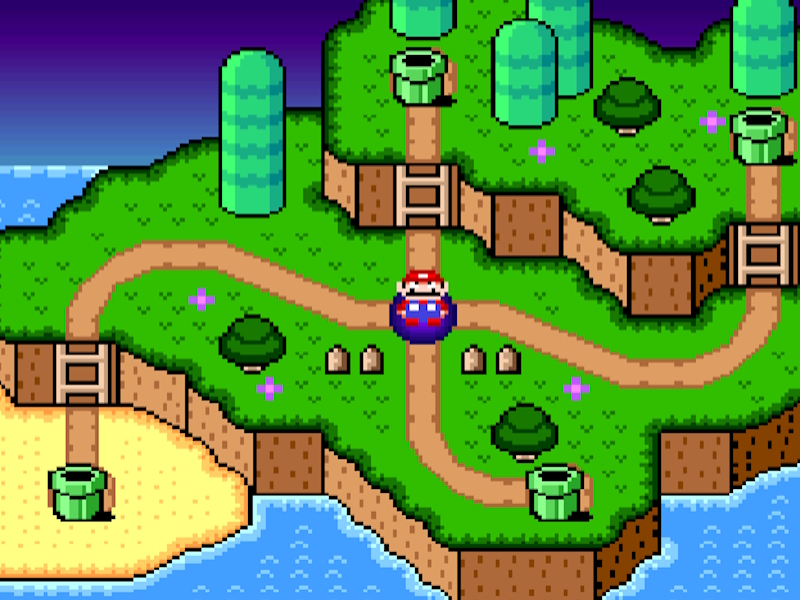 Spel Super Mario World Legend of the Four Keys aanlyn