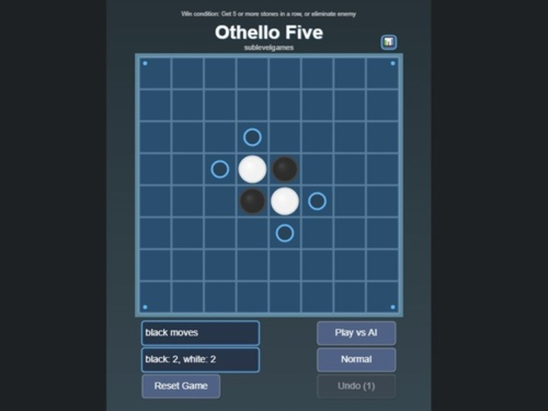 Spel Othello vyf aanlyn