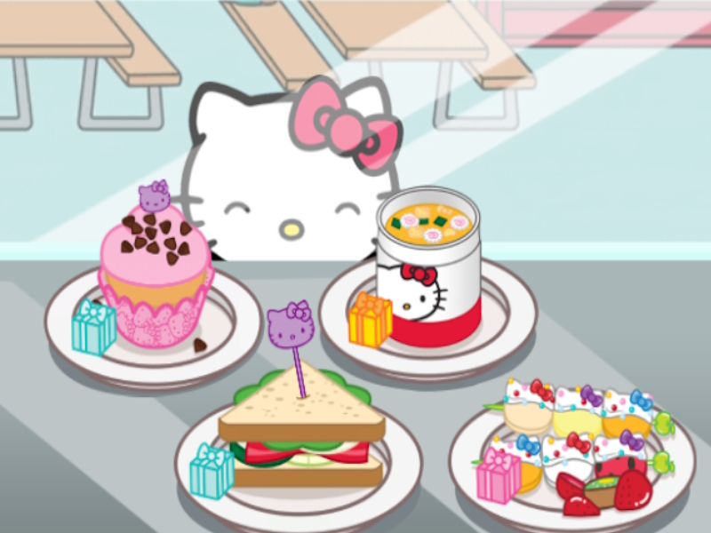 Spel Hello Kitty-kosblik aanlyn