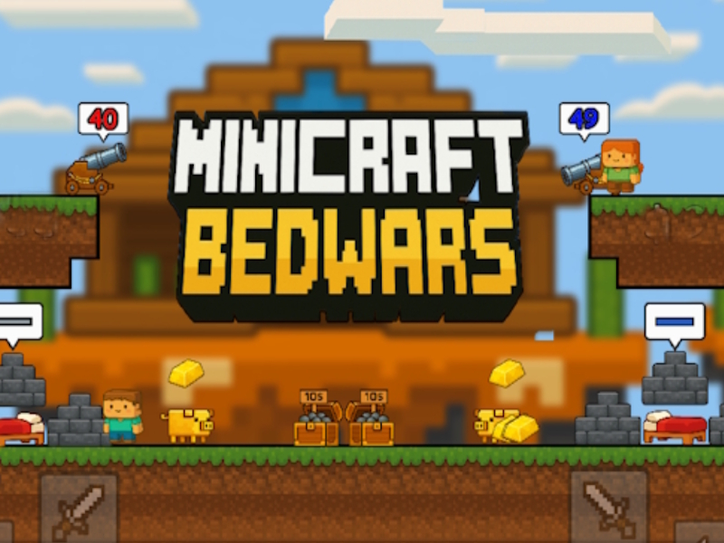 Spel Minicraft bedwars aanlyn