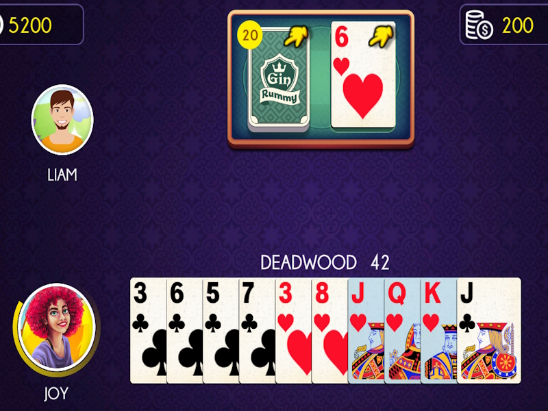 Spel Gin Rummy aanlyn
