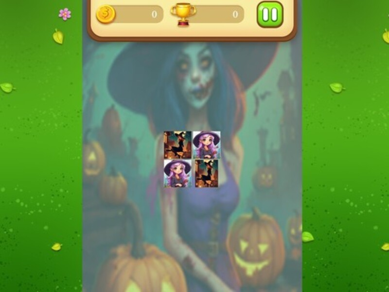 Spel Halloween Witch Memory Match aanlyn