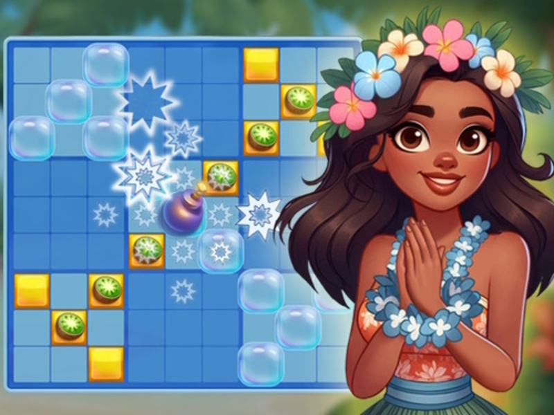 Spel Blok Puzzle Tropical Story aanlyn