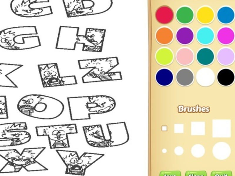 Spel Alfabet dierekleurboek vir kinders aanlyn