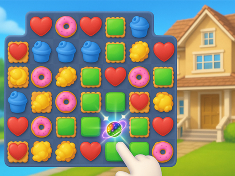 Spel Tuisontwerp Match 3 aanlyn
