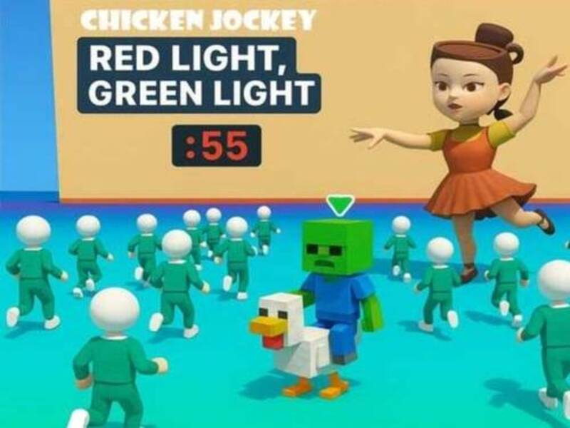 Spel Hoenderjokkie: rooi liggroen lig aanlyn